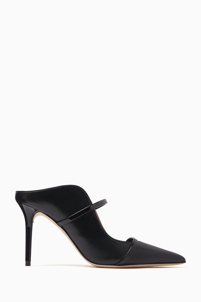 

Maureen 85 Mules in Nappa, Black