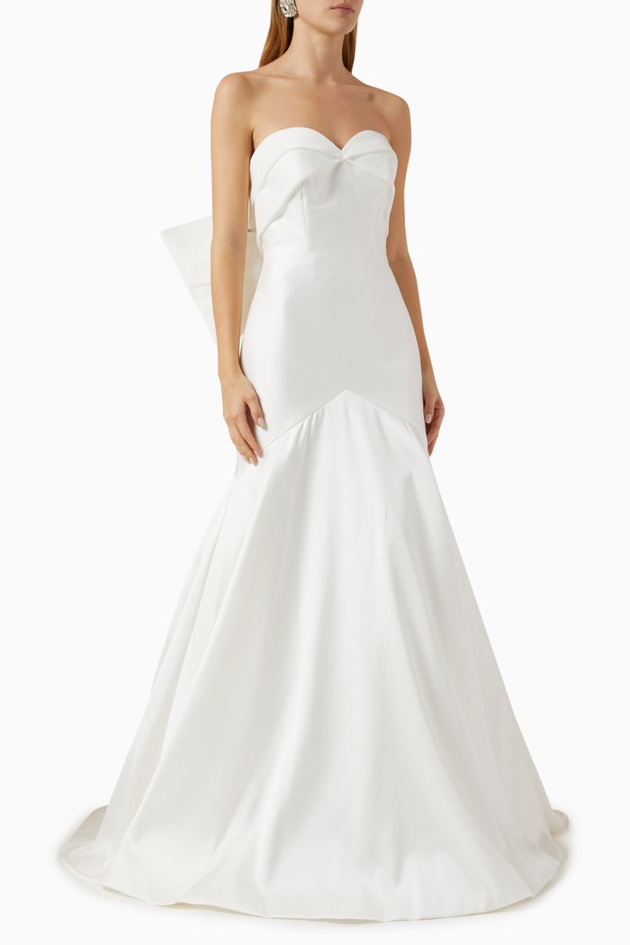 

Anita Mermaid Wedding Gown in Mikado, Neutral
