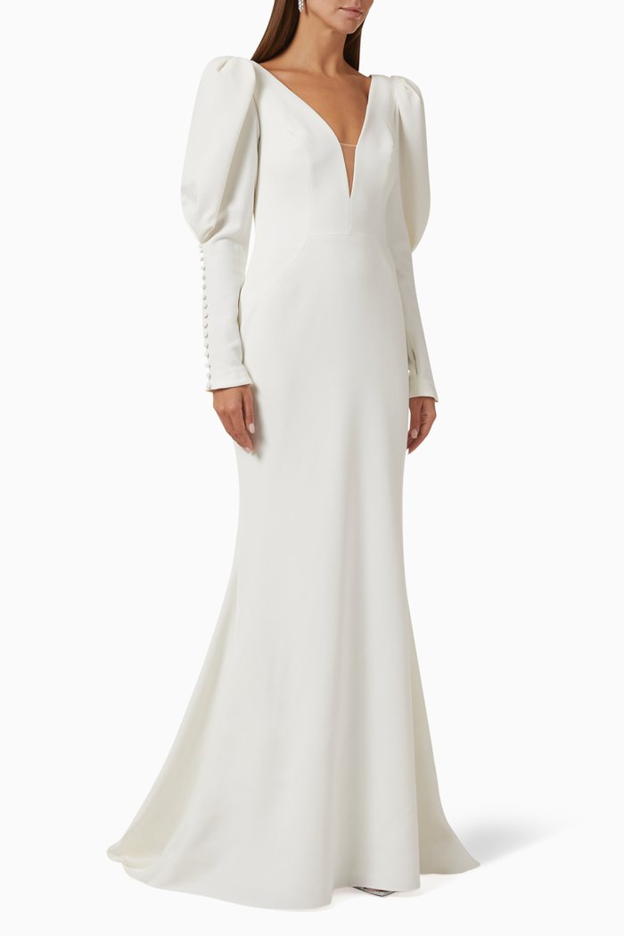 

Turner Wedding Dress in Crepe, Neutral