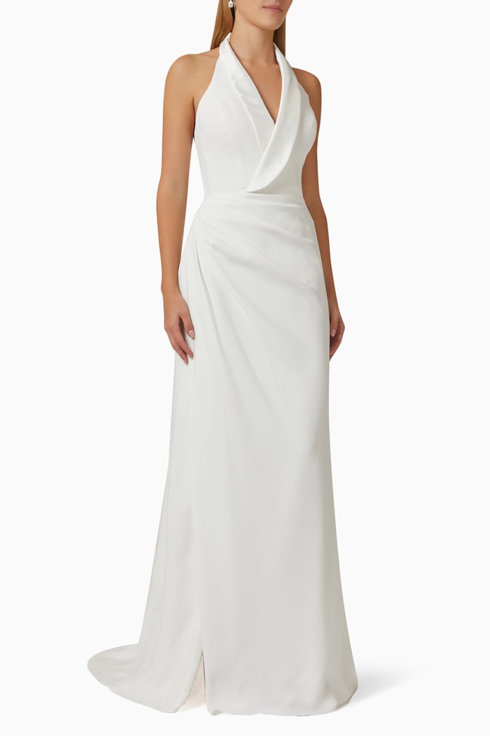 

Birget Wedding Dress in Crepe, Neutral