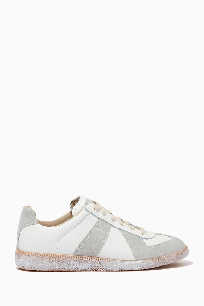 

Replica Low-top Sneakers in Leather & Suede, White