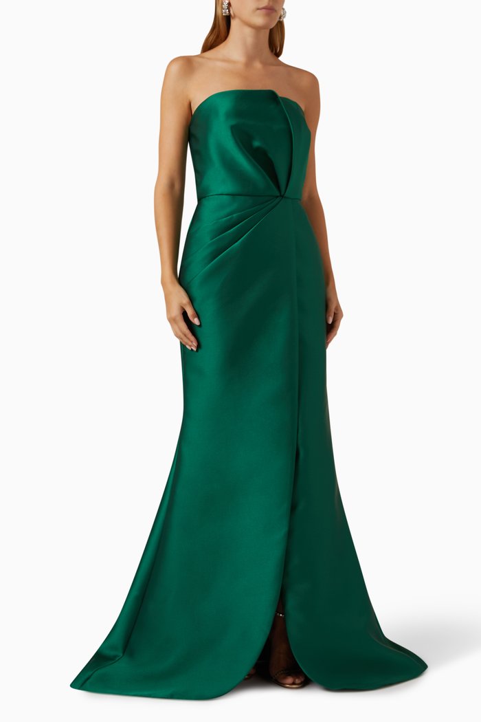 

Strapless Mermaid Gown in Mikado, Green