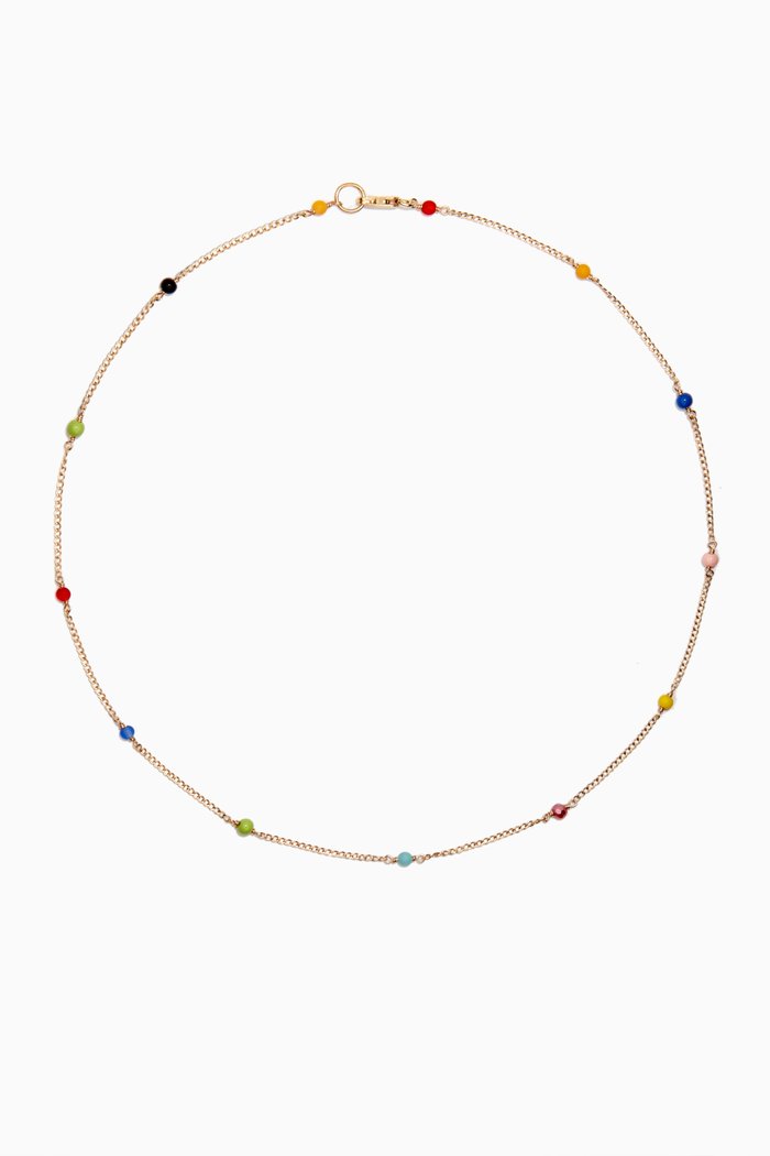 

Lover Rainbow Chain Necklace in Gold-plated Metal, Multicolour