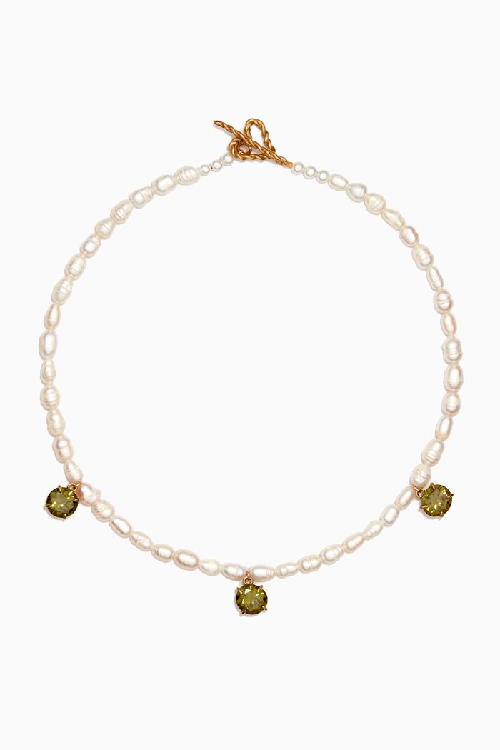 

Mondrian Hilma Pearl Necklace in Gold-plated Metal, Green
