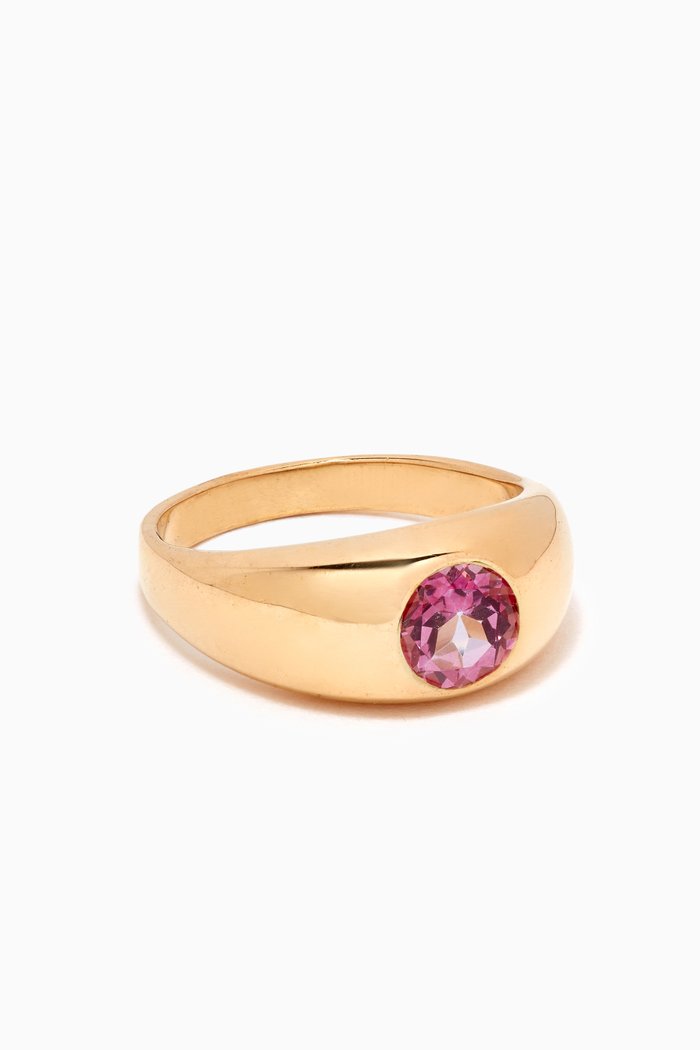 Mondrian Hilma Ring in Gold-plated Metal, Pink