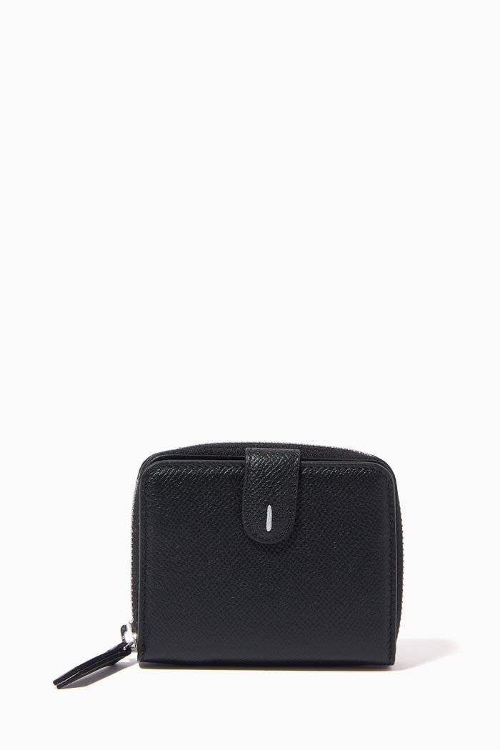 

Stitch Wallet in Grained Leather, Black
