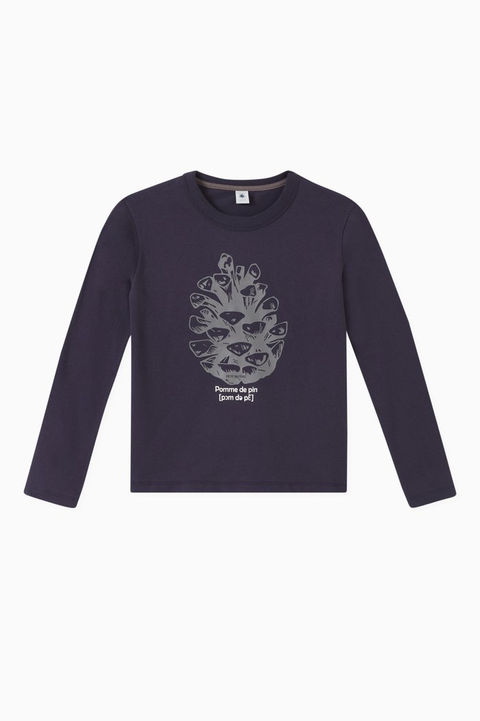 

Graphic Print T-shirt in Cotton, Blue