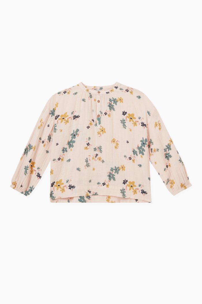 

Floral Print Blouse in Cotton, Pink