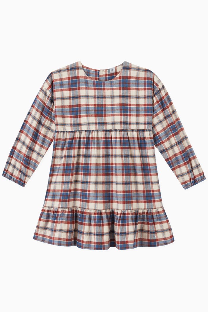 

Flannel Dress in Cotton, Multicolour