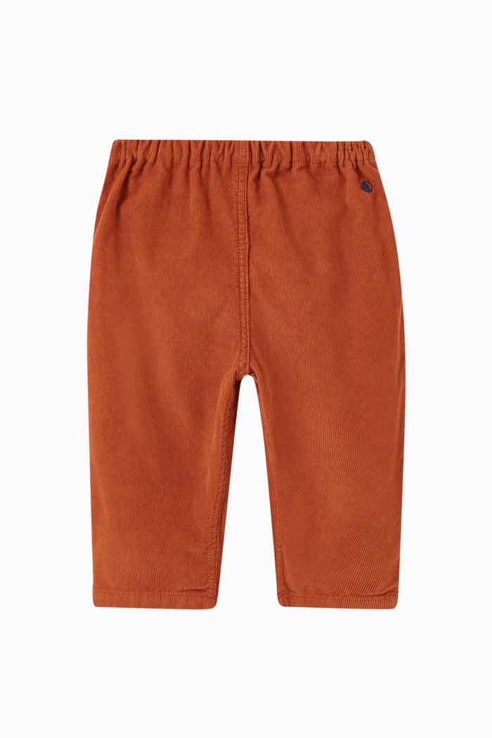 

Straight-leg Pants in Velour Cotton, Brown