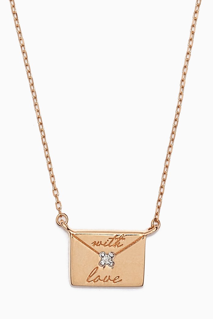 

Paris Diamond Envelope Necklace in 14kt Gold, Yellow