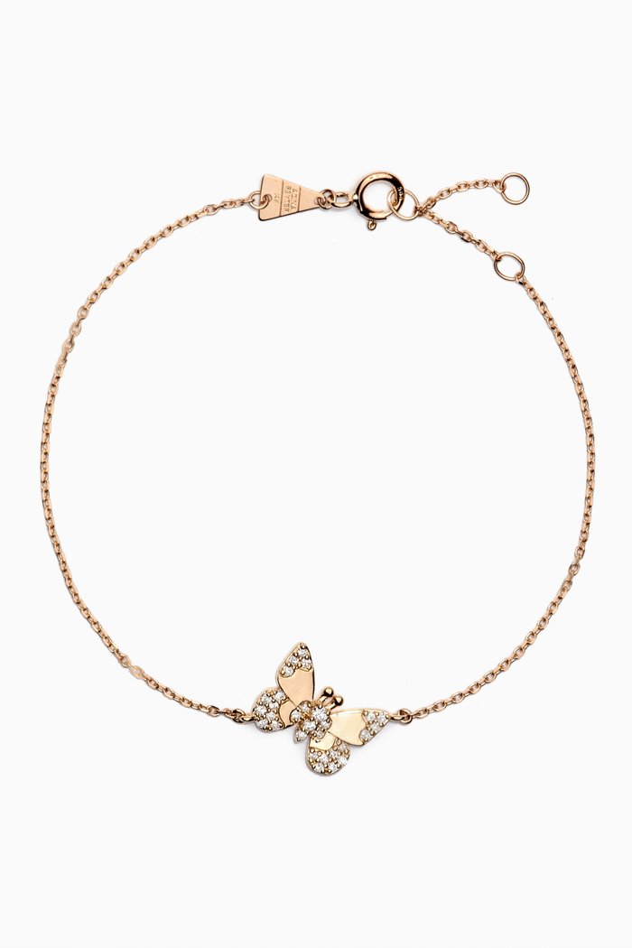 

Enchanted Butterfly Wing Diamond Bracelet in 14kt Gold, Yellow