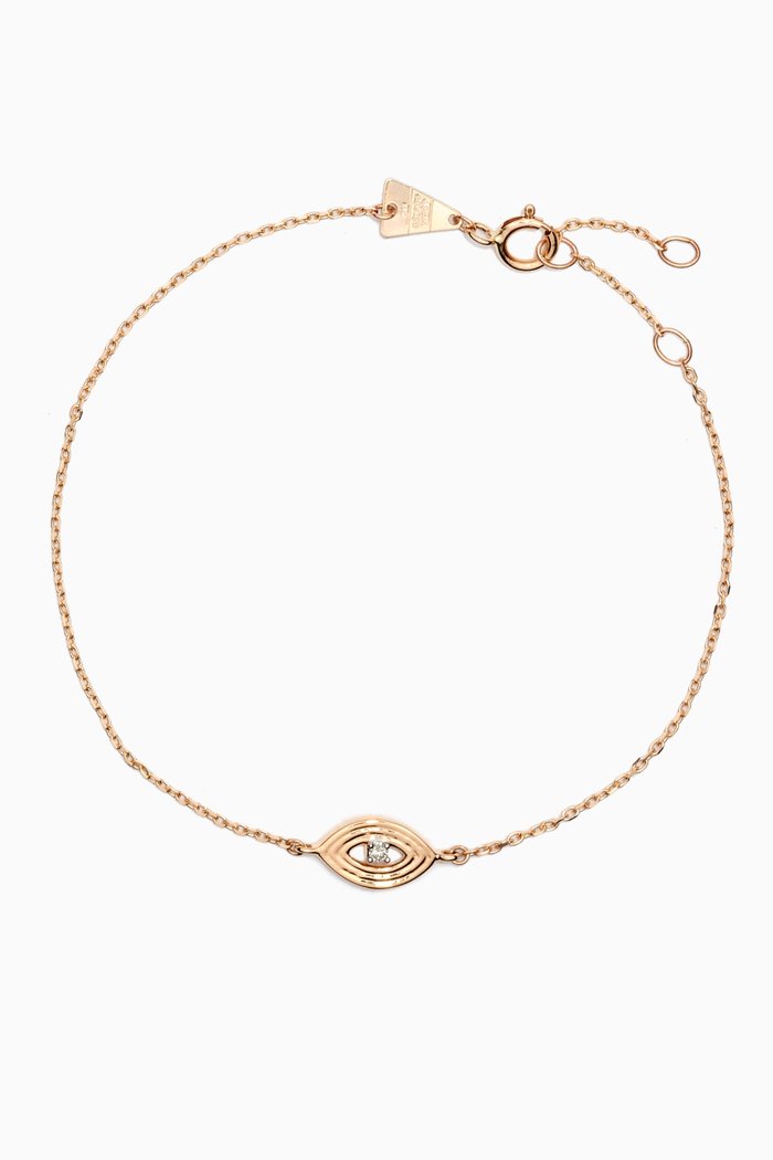 

Groovy Evil Eye Diamond Bracelet in 14kt Gold, Yellow