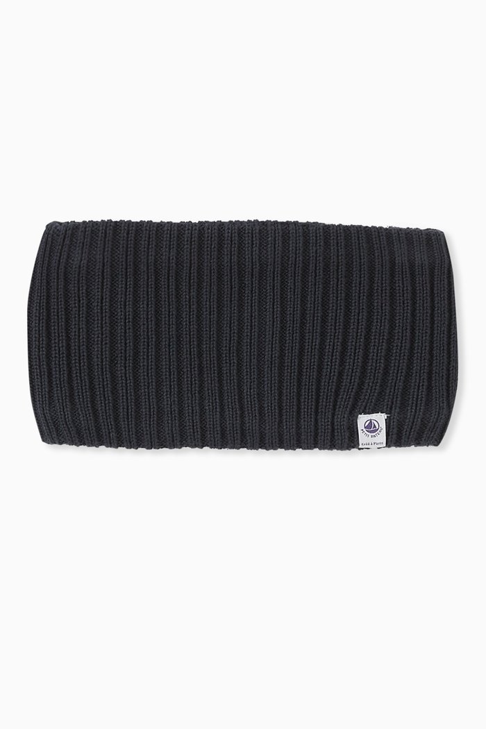 

Solid Scarf in Cotton Knit, Blue