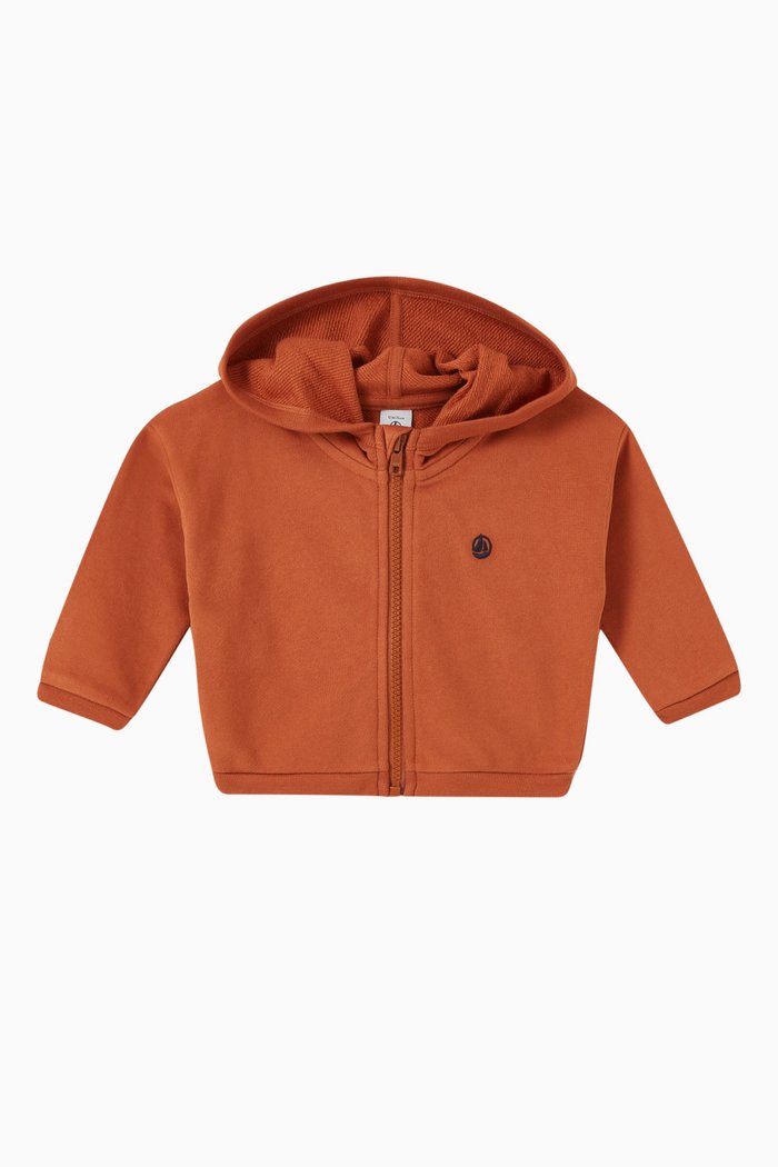 

Logo Detail Hoodie in Cotton, Brown