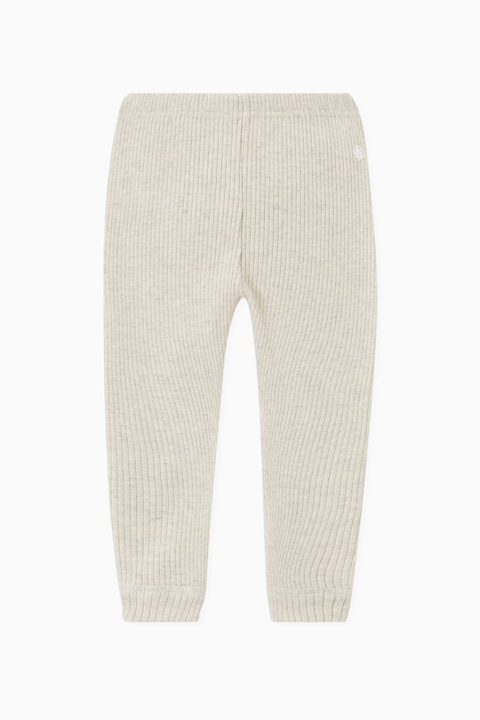

Rib Knit Leggings in Cotton, Neutral