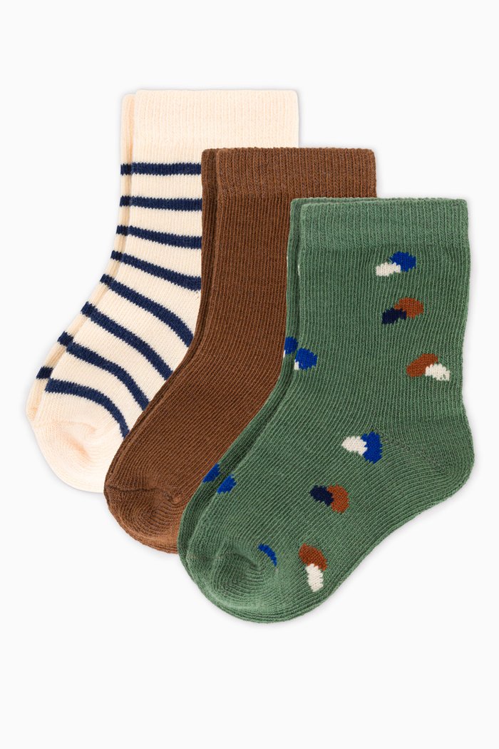 

Socks in Cotton, Set of Three, Multicolour