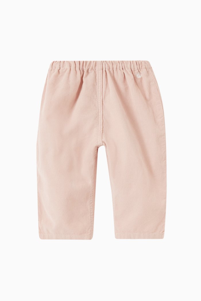 Micro Logo Pants in Cotton Velour, Pink