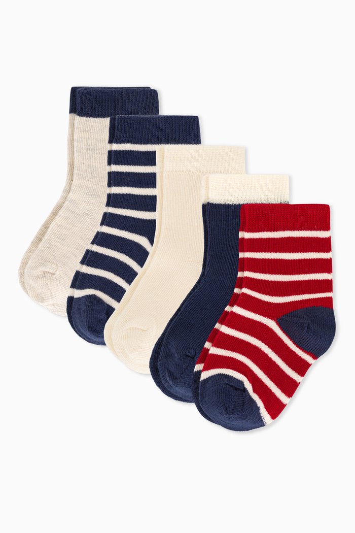 

Socks in Cotton, Set of Five, Multicolour