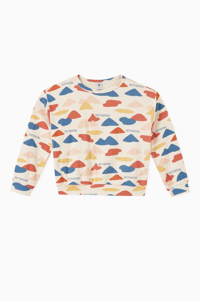 Abstract Logo Sweatshirt in Cotton, Multicolour