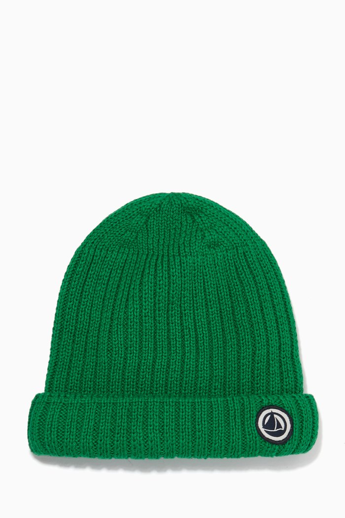 

Logo Beanie in Cotton, Green
