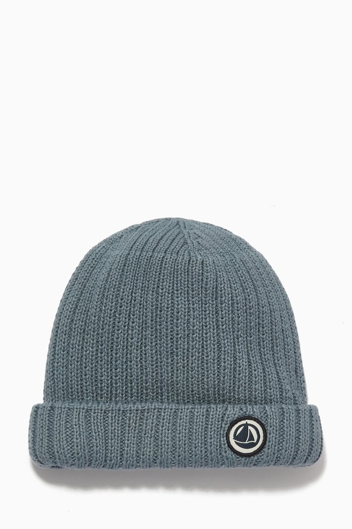 

Logo Beanie in Cotton, Blue