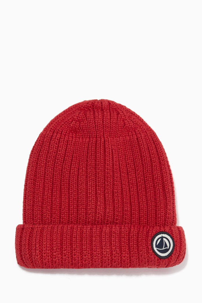 

Logo Beanie in Cotton, Red