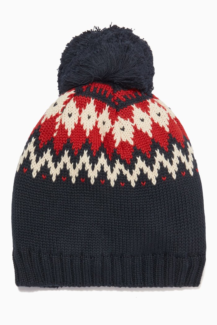 

Abstract Beanie in Cotton, Blue