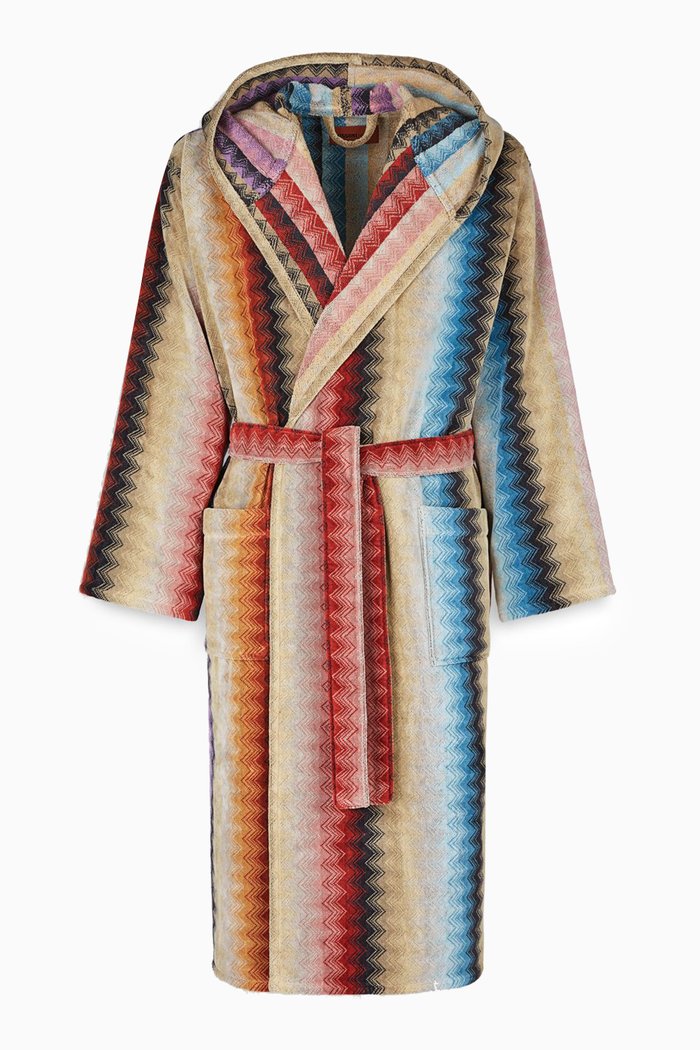 

Rex Hooded Bathrobe in Cotton, Multicolour