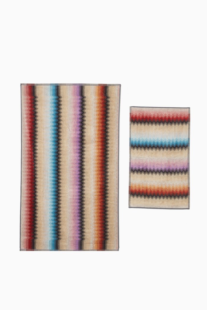 

Byron Hand & Bath Towel Set in Cotton Terry Velour, Multicolour