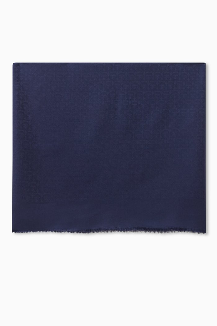 

The Gancini Stole in Silk & Wool, Grey