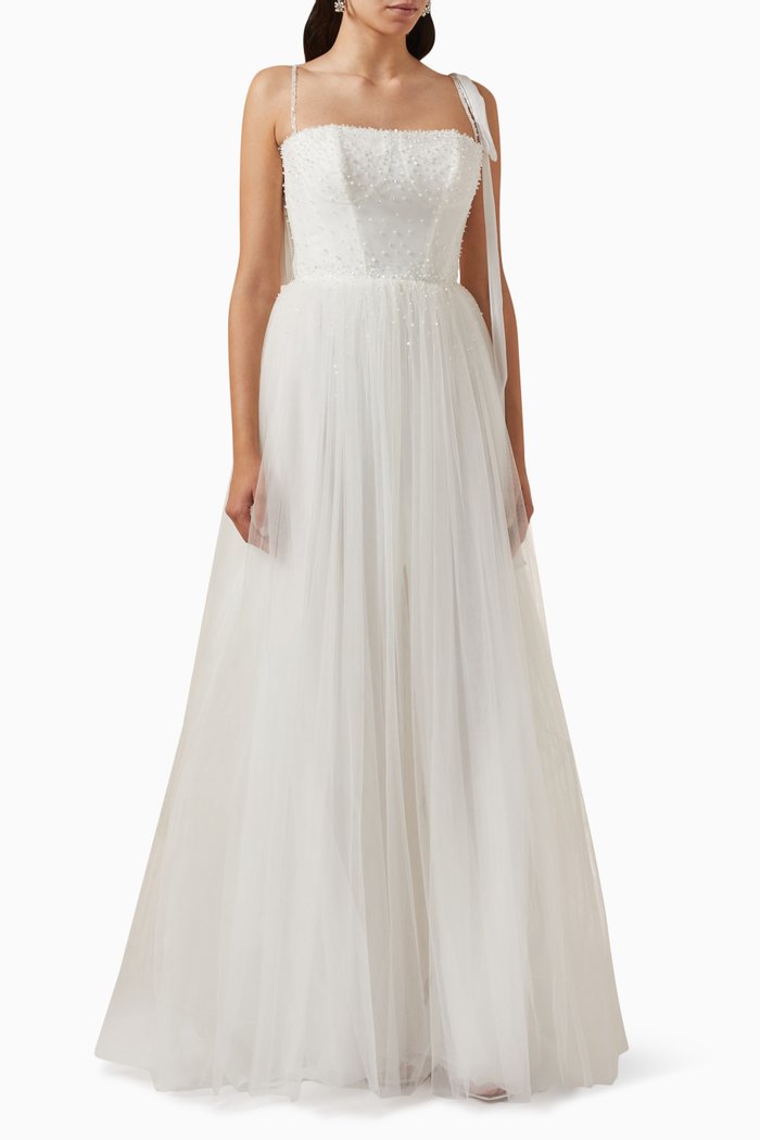 

Dayana Wedding Gown in Tulle, Neutral