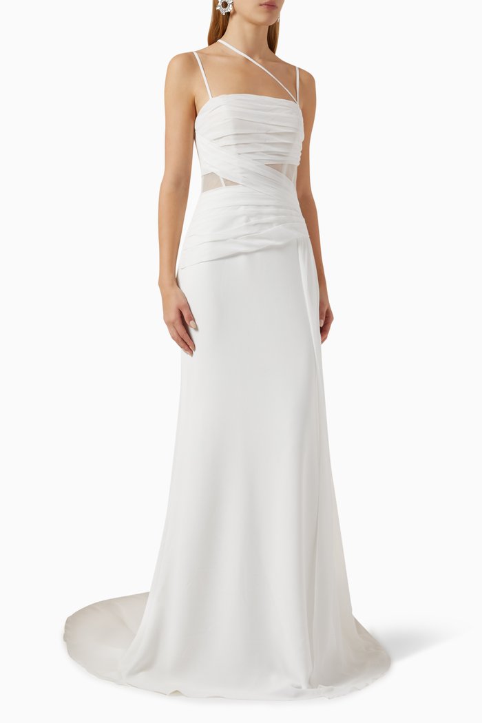 

Encarnacion Mermaid Dress in Crepe, Neutral
