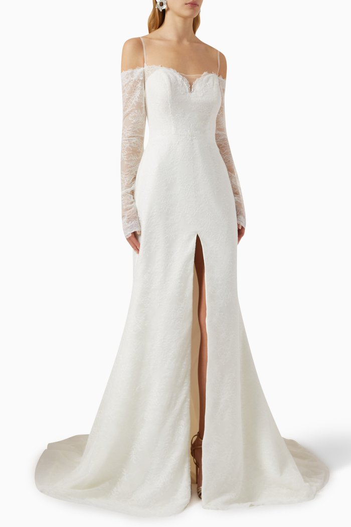 

Mercuria Mermaid Dress in Chantilly, Neutral