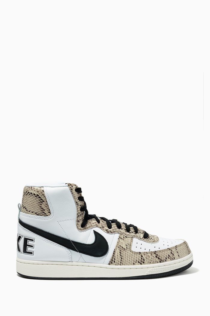 

Terminator High Snake Sneakers in Leather, White