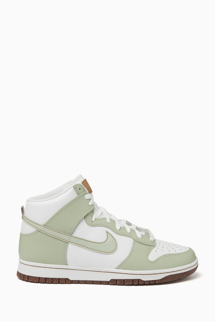 

Dunk Hi-Top Retro Sneakers in LEather, Green