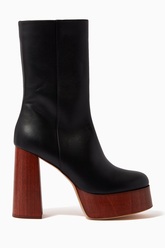 

Rosie Platfrom Ankle Boots in Calf Leather, Black
