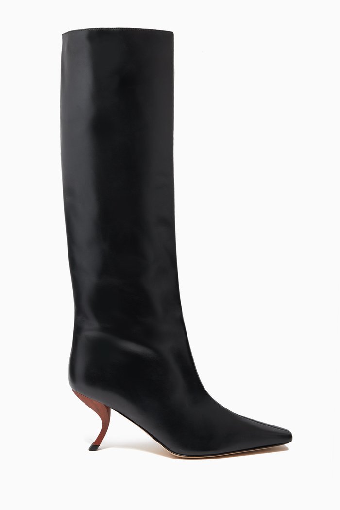 Rosie 29 Knee-high Boots in Leather, Black