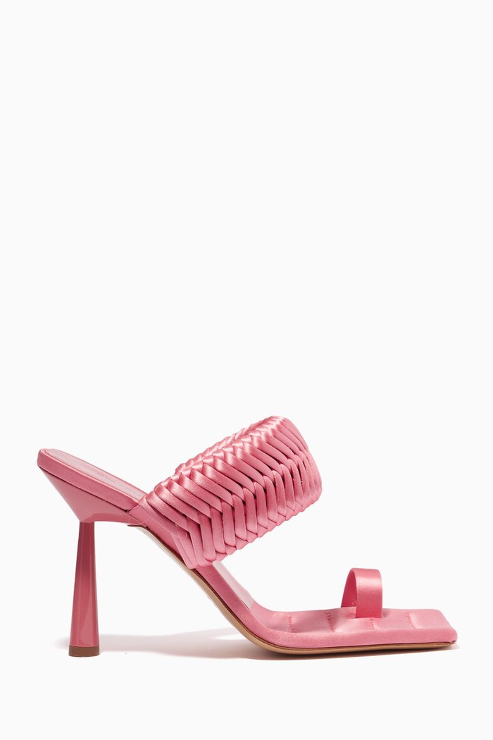 

Rosie 100 Ring-toe Mule Sandals in Satin, Pink