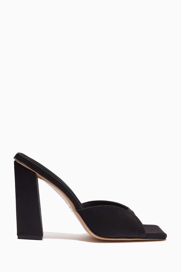 

Rosie 110 Mule Sandals in Satin, Black