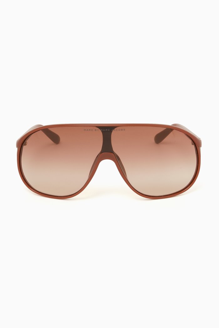 

Oversized Aviator Sunglasses in Acetate, Brown