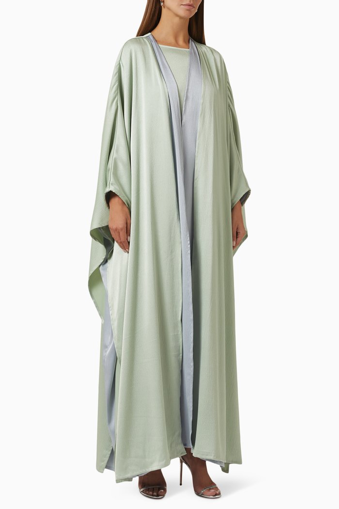 

Two-layer Abaya Set in Satin, Green