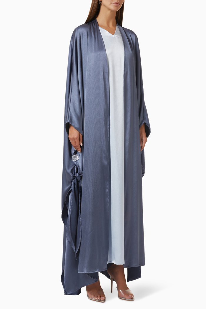 

Twist Abaya Set in Satin, Blue