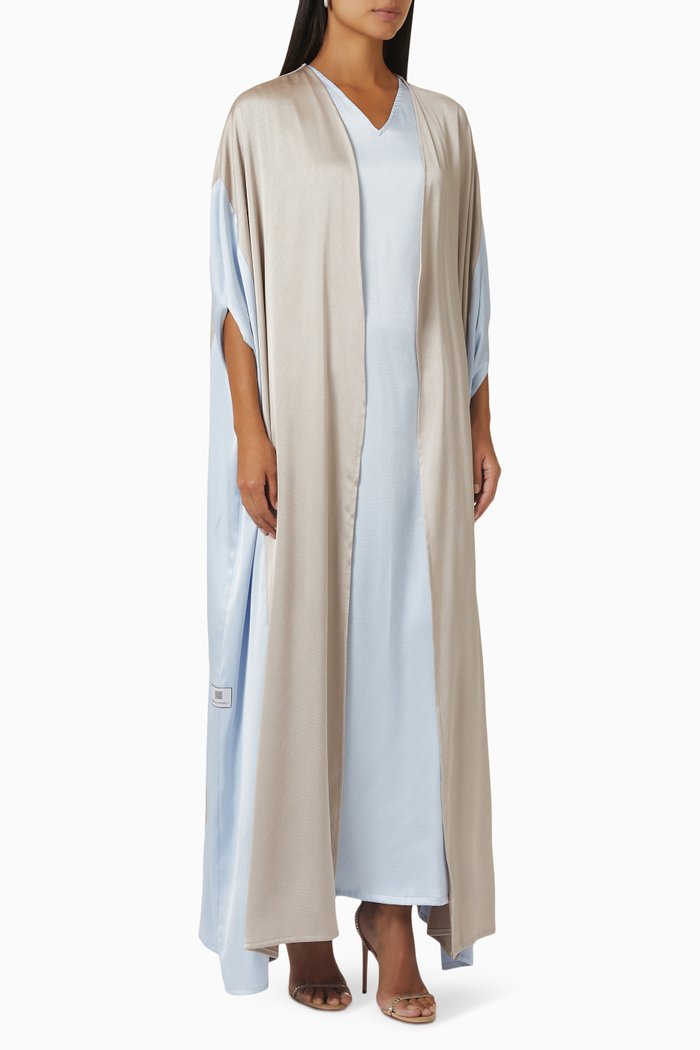 

Cape Abaya Set in Satin, Neutral