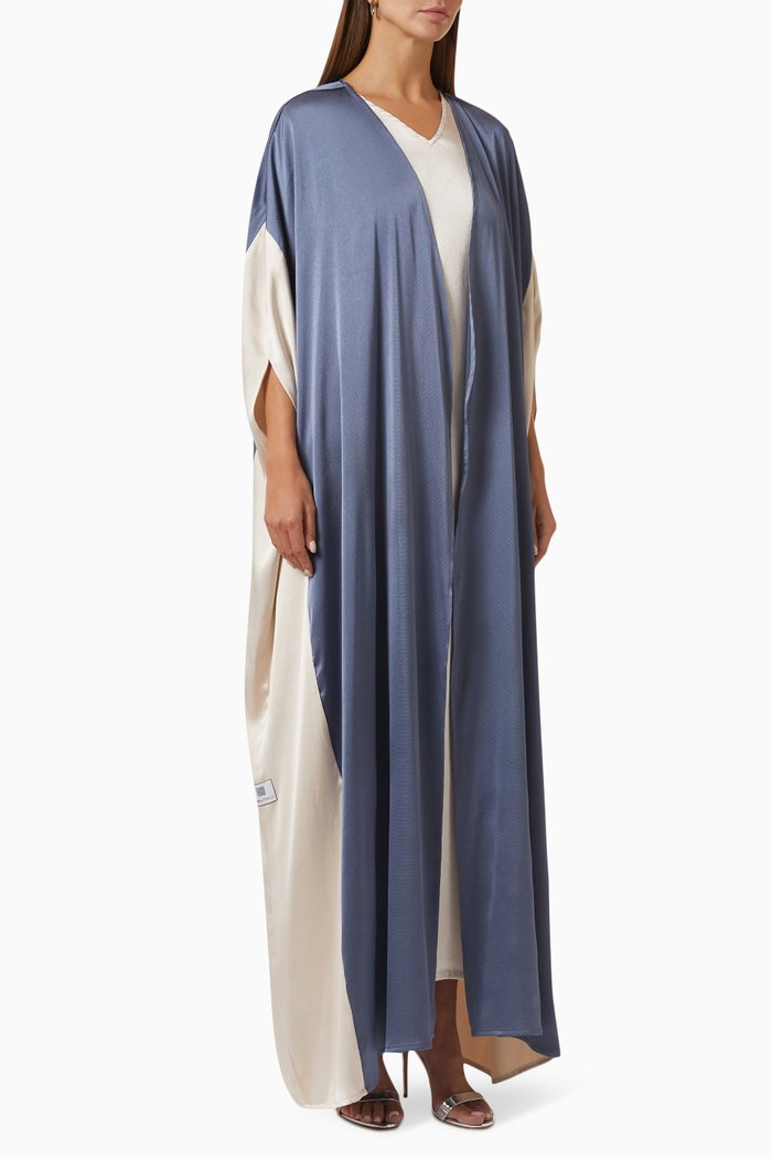 

Cape Abaya Set in Satin, Blue
