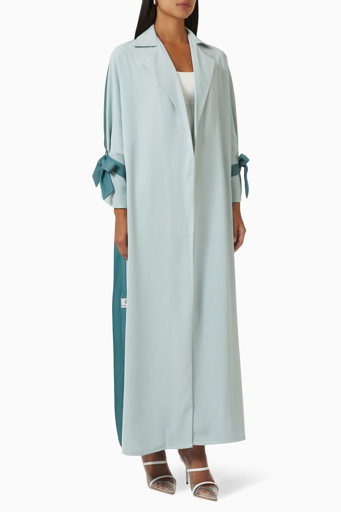 

Trench Coat Abaya in Crepe, Green
