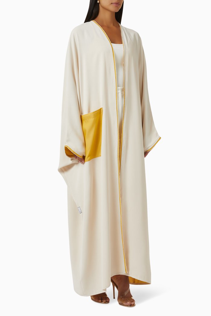 

Pocket Abaya in Crepe, Yellow