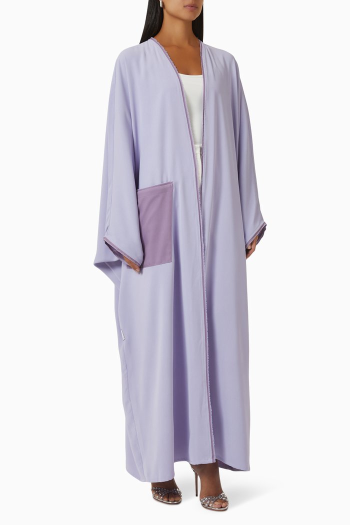 

Pocket Abaya in Crepe, Purple
