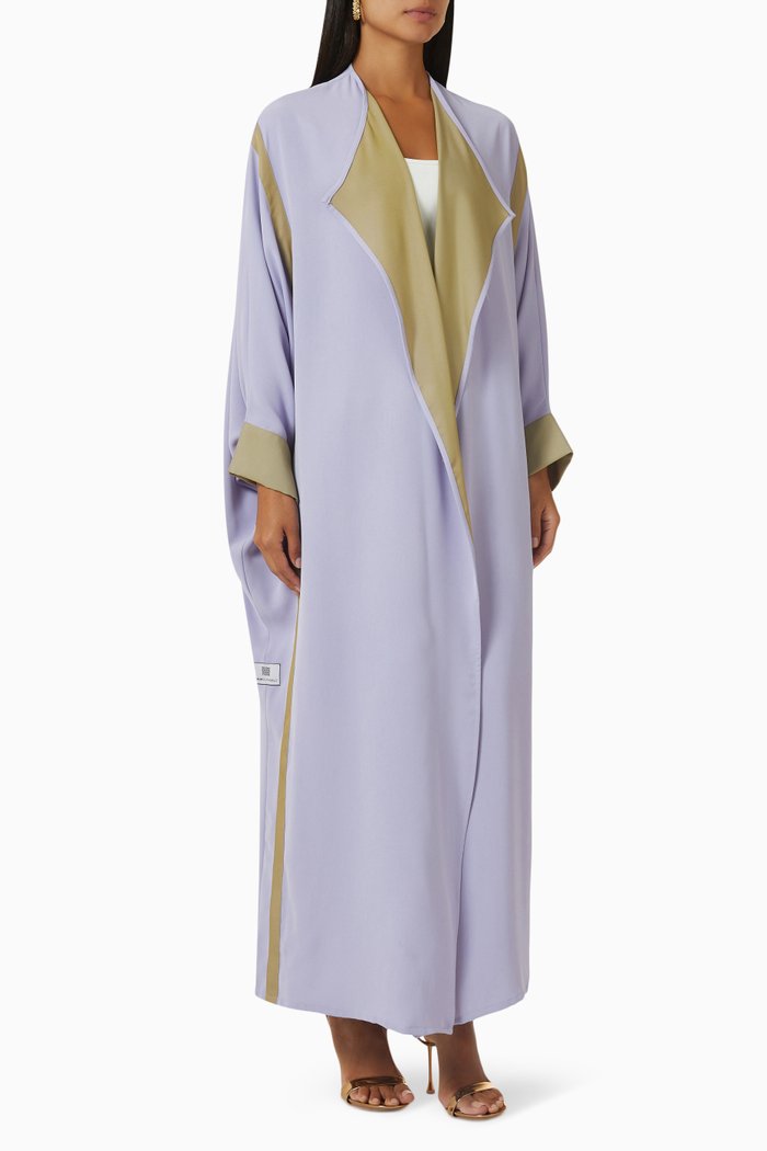 

Two-tone Abaya in Crepe, Purple