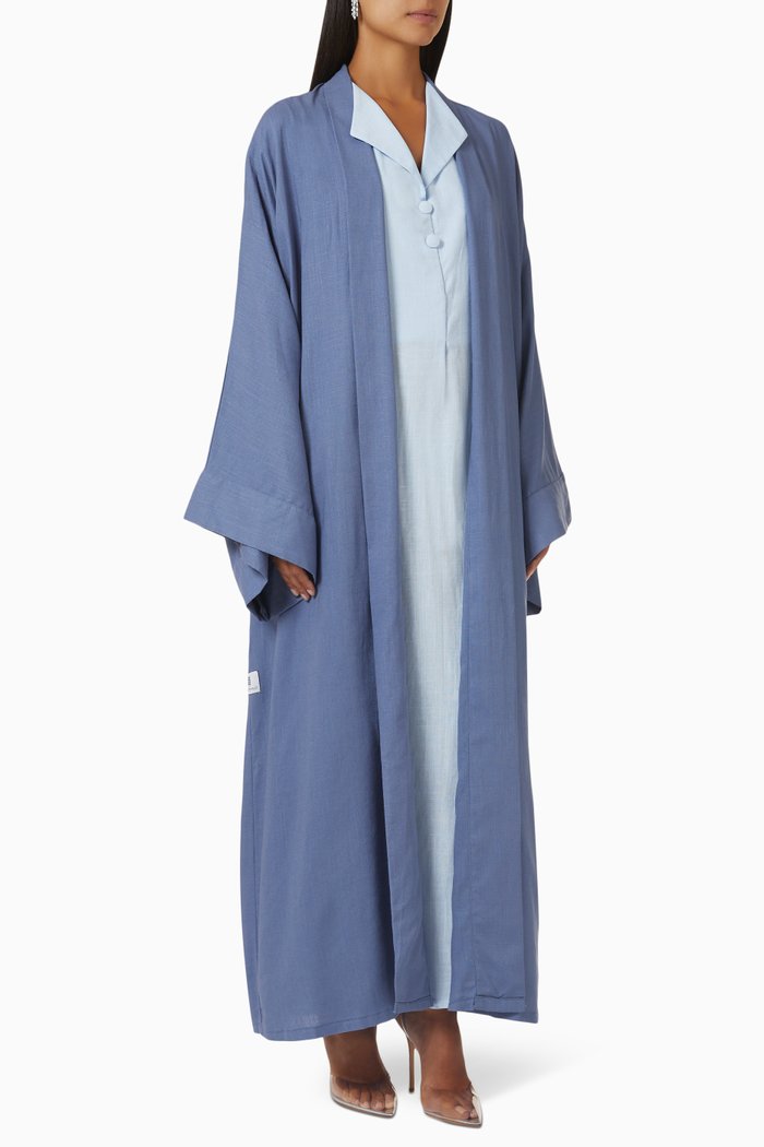 

Summer Abaya Set in Linen, Blue